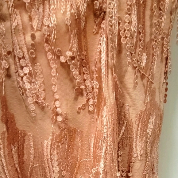 Lulus Making Magic Fringe Lace-Up Blush Pink Prom cocktail Mini Dress Size L - Picture 10 of 11